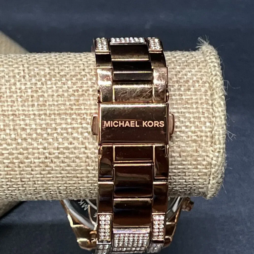 Michael Kors MK6452 Wren Rose Gold Pave Glitz StainlessSteel Women's Wrist Watch